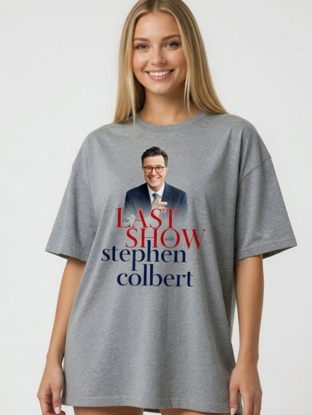Vintage Stephen Colbert Last Show Graphic Tee Y2K Oversized Shirt